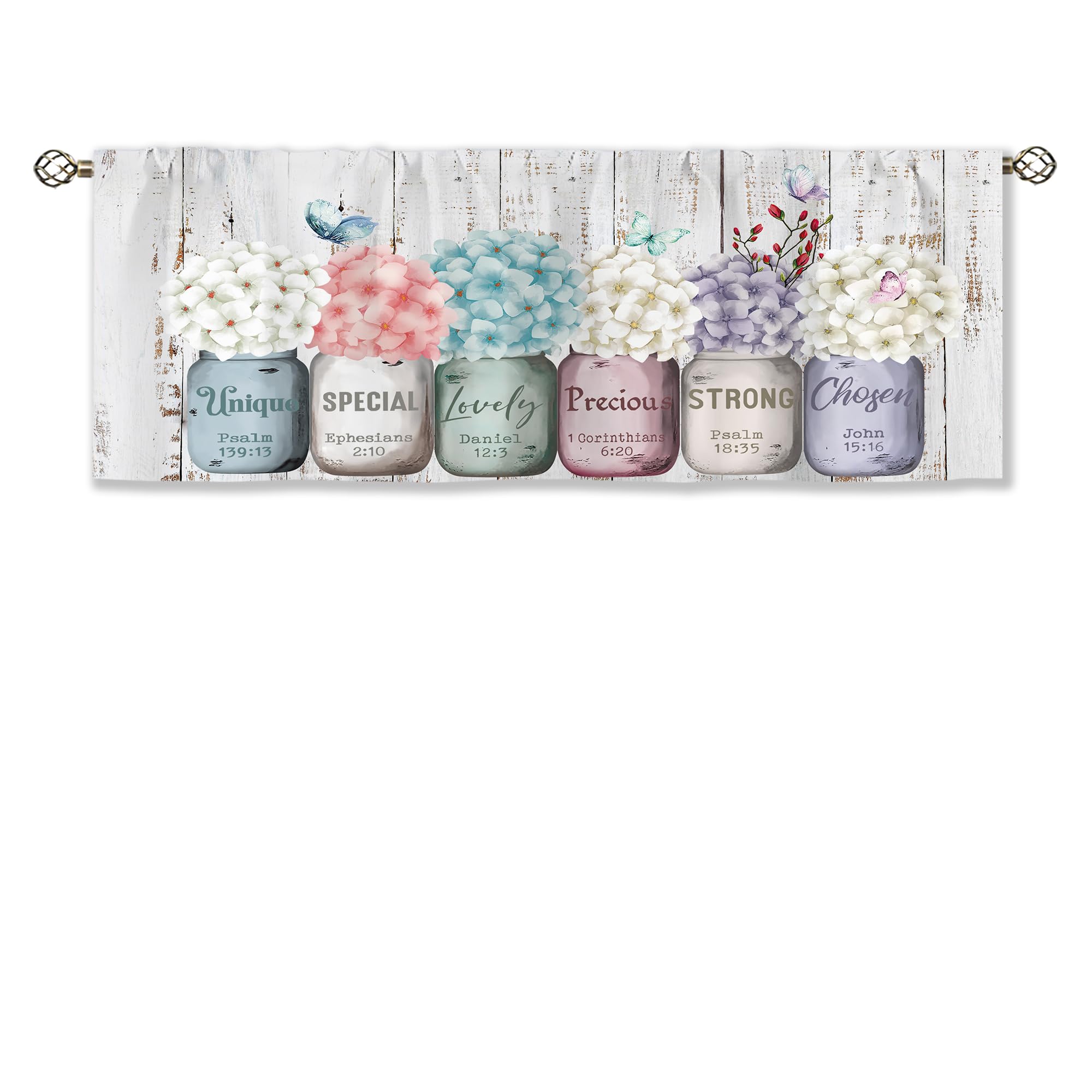 Floral Kitchen Curtains Daisy Rustic Vintage Flower Inspirational Small Short Cafe Window Curtains