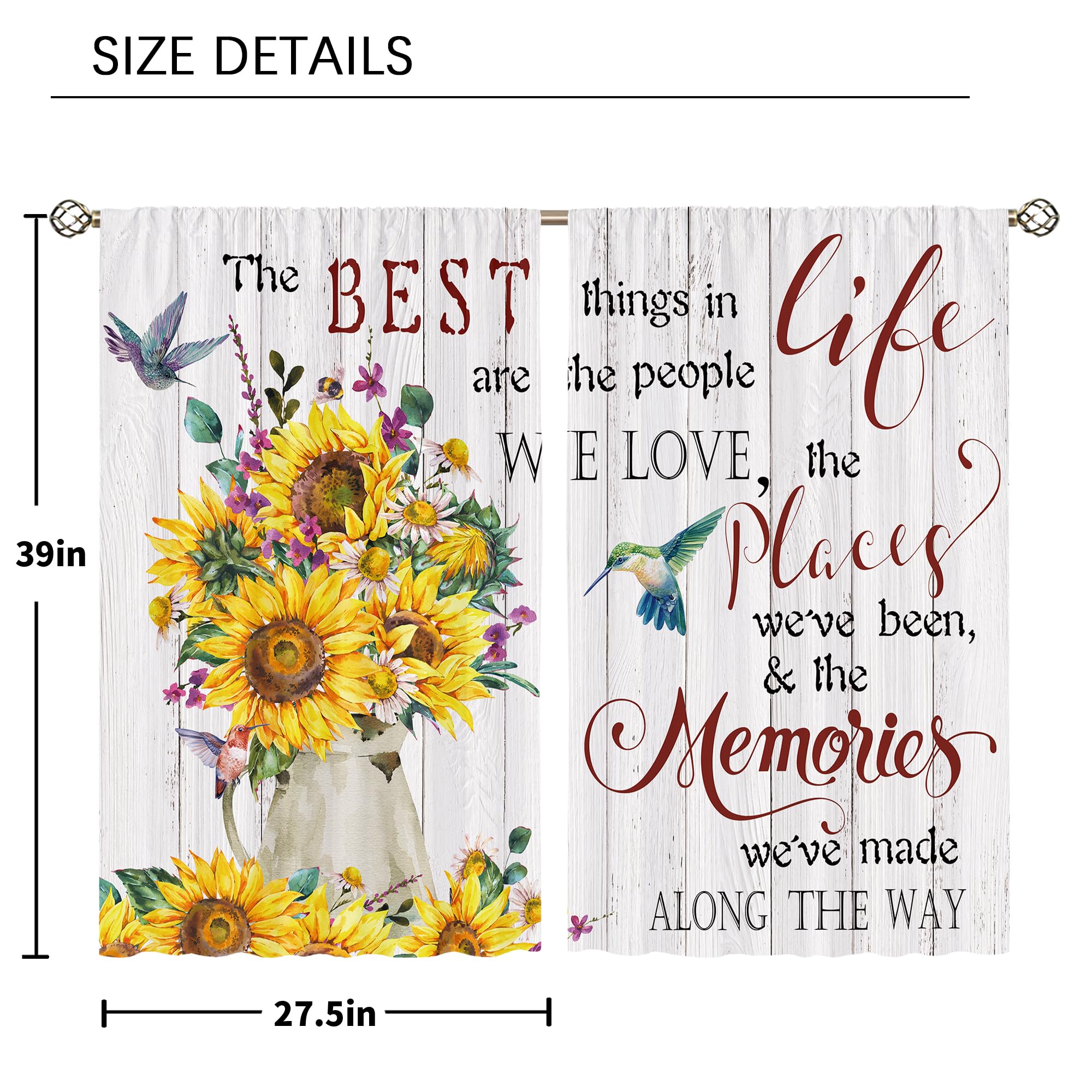 Floral Kitchen Curtains Daisy Rustic Vintage Flower Inspirational Small Short Cafe Window Curtains