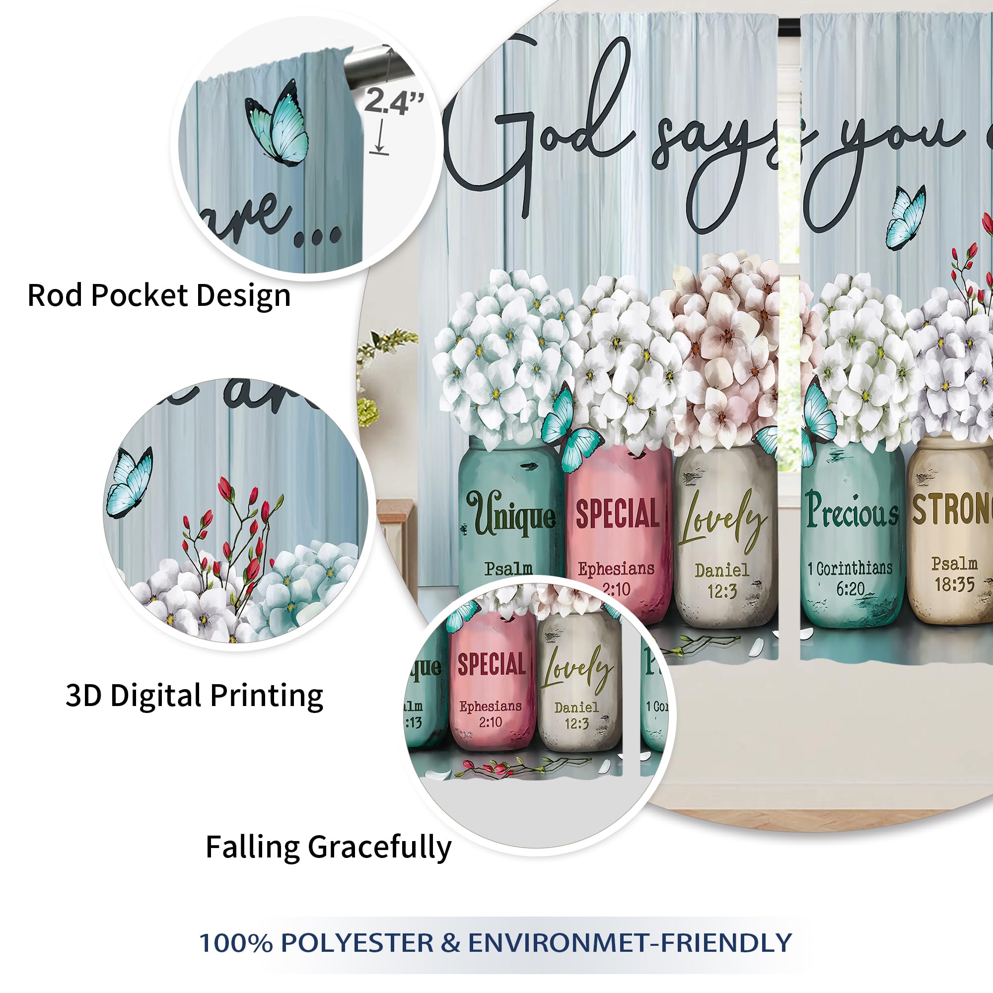 Floral Kitchen Curtains Daisy Rustic Vintage Flower Inspirational Small Short Cafe Window Curtains