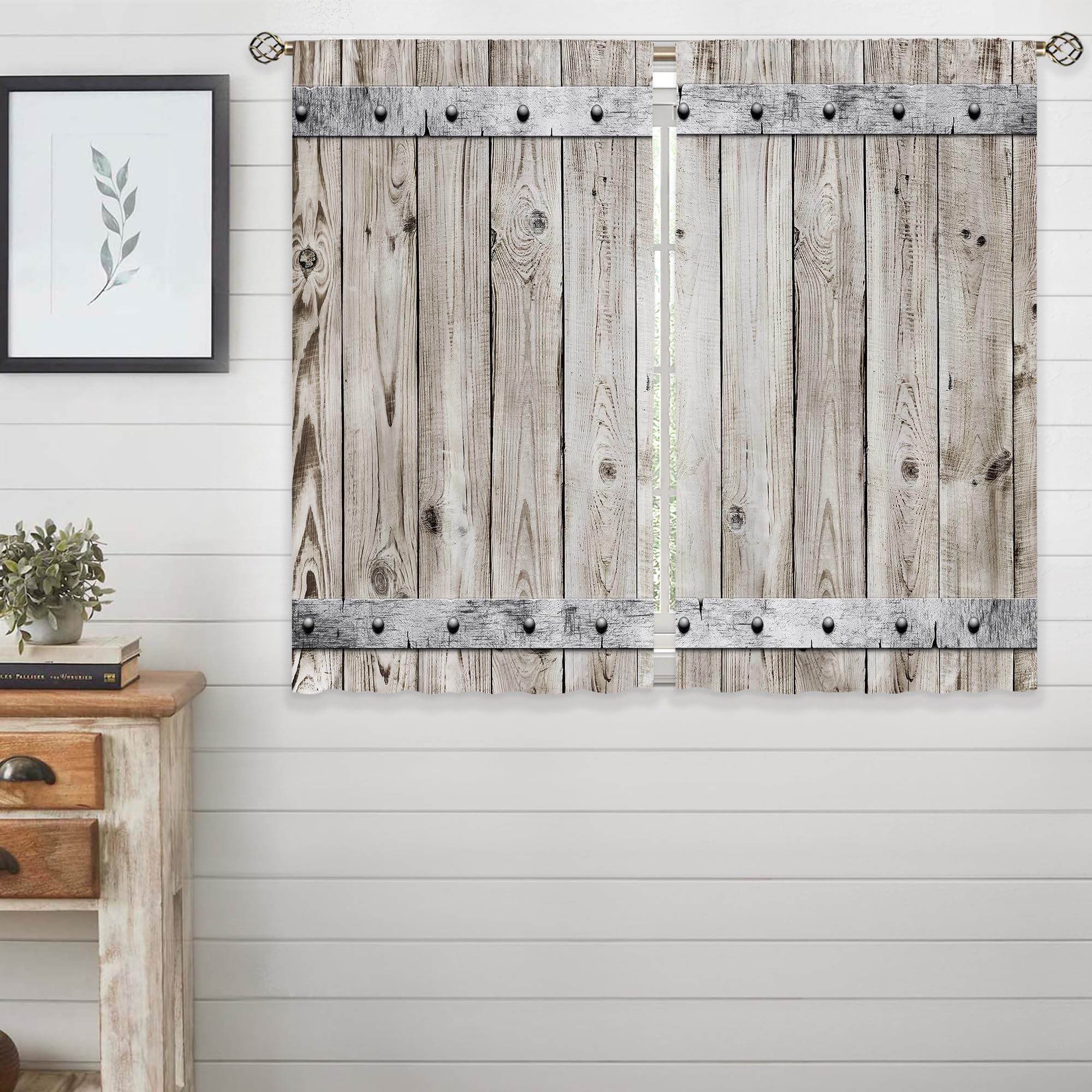 Floral Kitchen Curtains Daisy Rustic Vintage Flower Inspirational Small Short Cafe Window Curtains