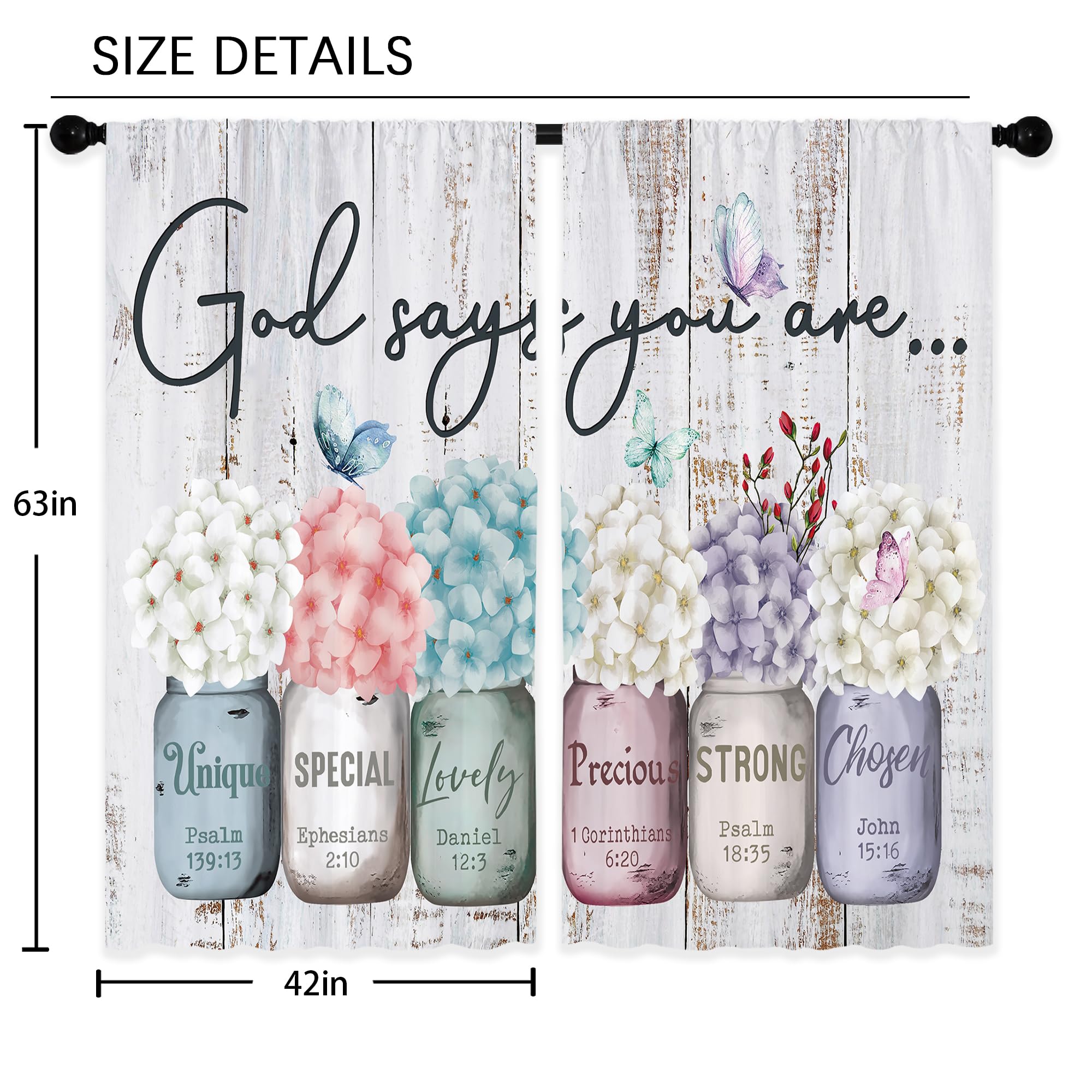 Floral Kitchen Curtains Daisy Rustic Vintage Flower Inspirational Small Short Cafe Window Curtains