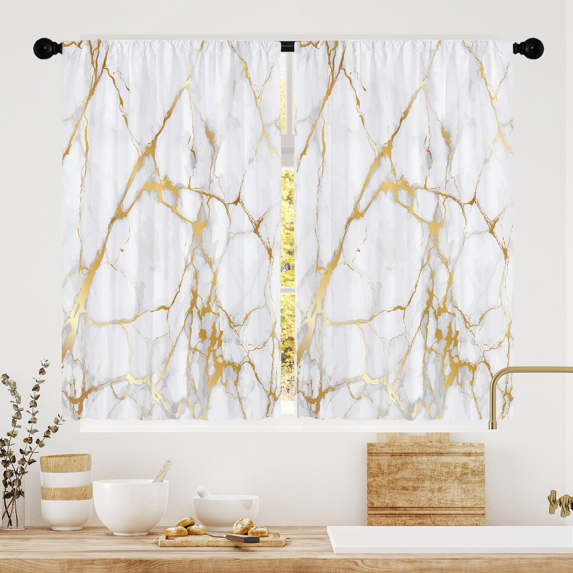 Floral Kitchen Curtains Daisy Rustic Vintage Flower Inspirational Small Short Cafe Window Curtains