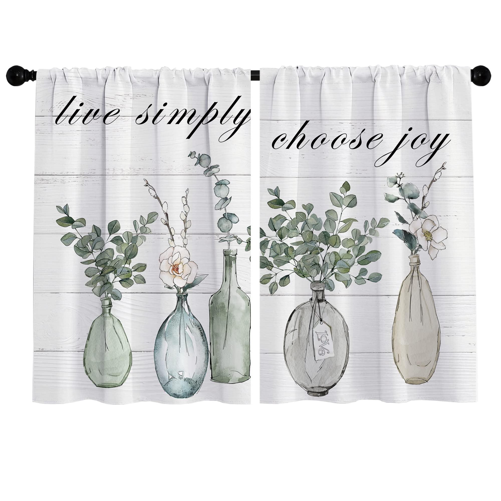 Floral Kitchen Curtains Daisy Rustic Vintage Flower Inspirational Small Short Cafe Window Curtains