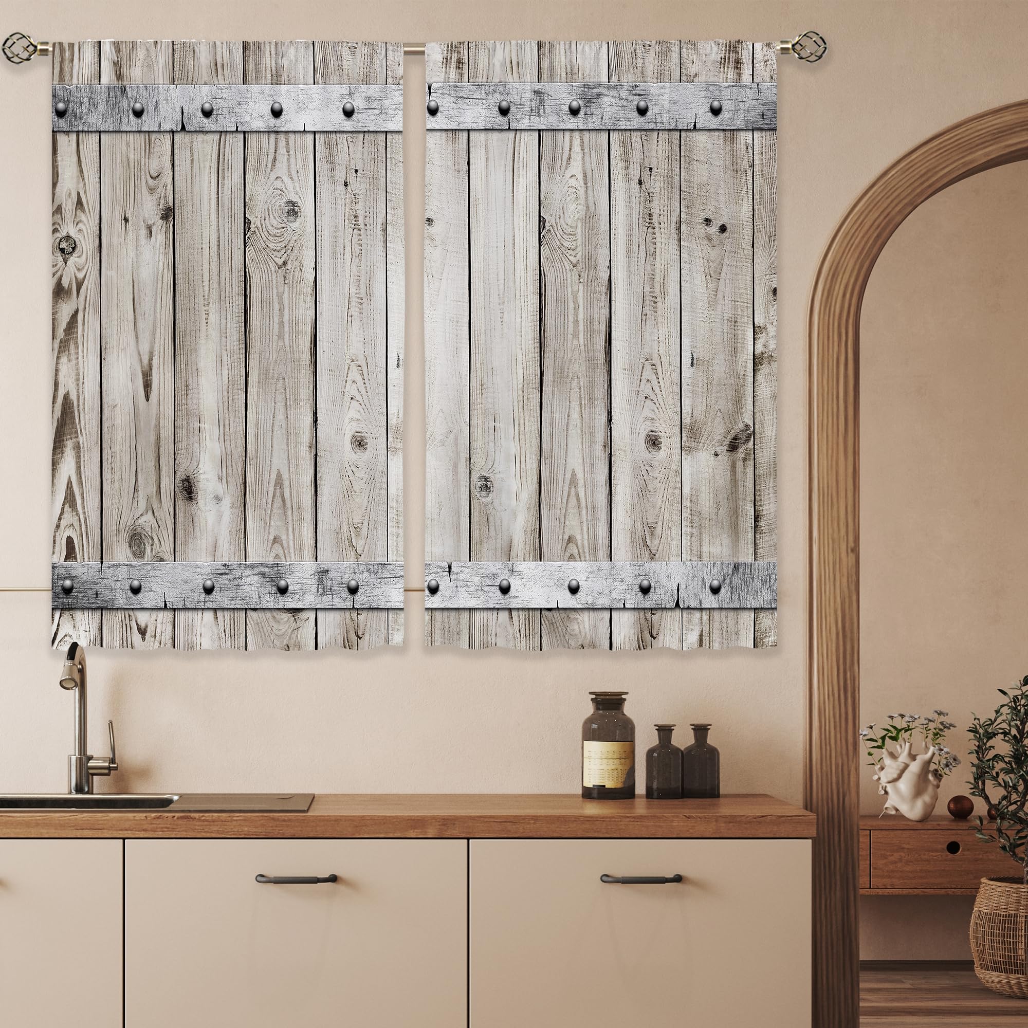 Floral Kitchen Curtains Daisy Rustic Vintage Flower Inspirational Small Short Cafe Window Curtains