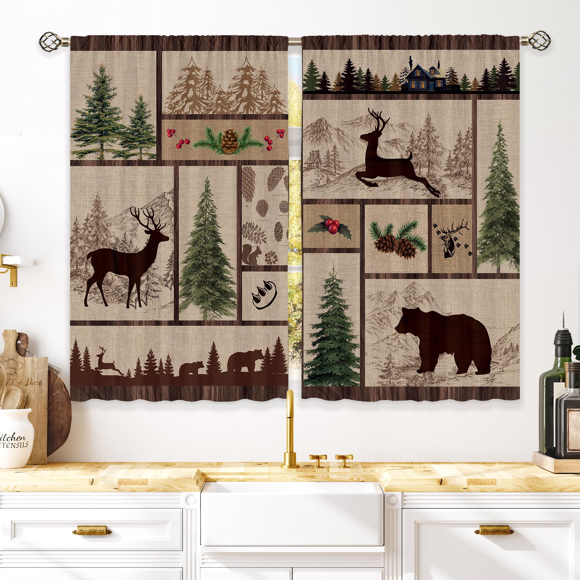 Floral Kitchen Curtains Daisy Rustic Vintage Flower Inspirational Small Short Cafe Window Curtains
