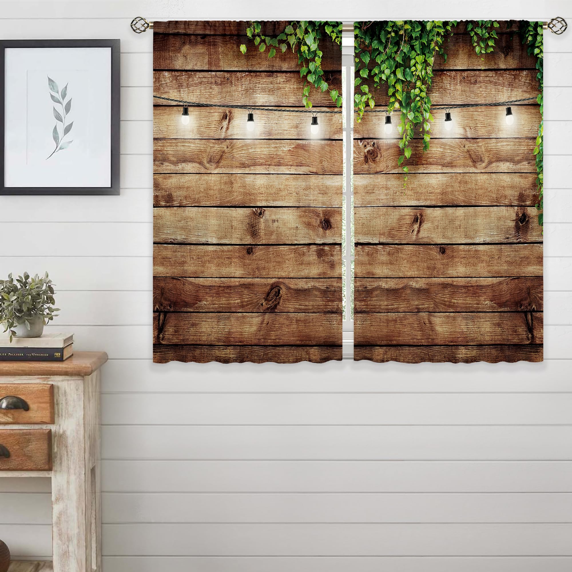 Floral Kitchen Curtains Daisy Rustic Vintage Flower Inspirational Small Short Cafe Window Curtains