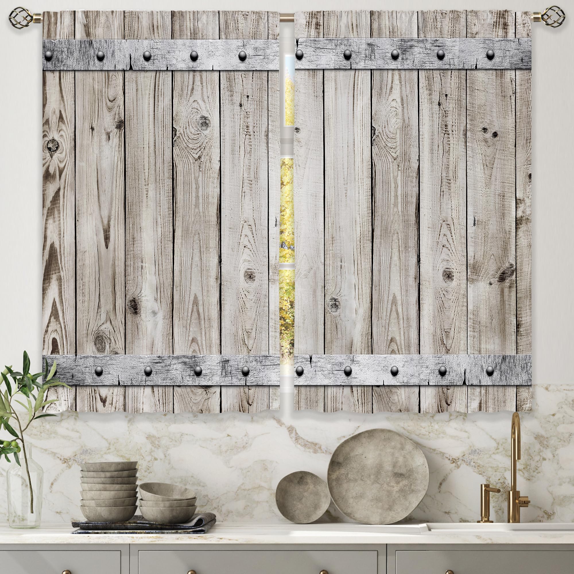 Floral Kitchen Curtains Daisy Rustic Vintage Flower Inspirational Small Short Cafe Window Curtains
