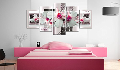 Wall Art Flowers Orchid 5pcs Home Decor Framed Stretched Picture Photo Painting Artwork for Living Room Floral Nature Botanical