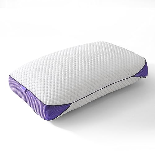 Adjustable Shredded Memory Foam Pillows Queen Size, Cooling Bed Pillows for Side Stomach & Back Sleepers, 2 Packs 20"x28"