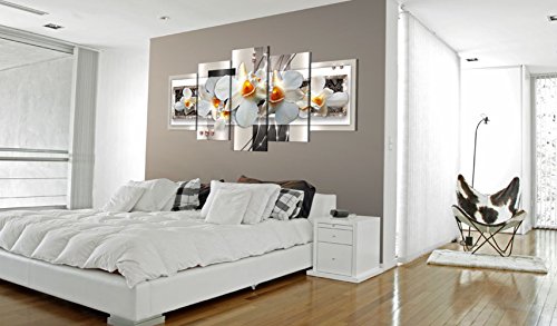 Wall Art Flowers Orchid 5pcs Home Decor Framed Stretched Picture Photo Painting Artwork for Living Room Floral Nature Botanical
