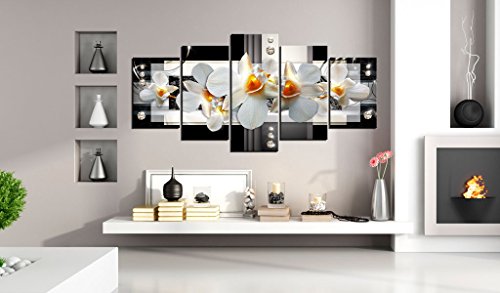 Wall Art Flowers Orchid 5pcs Home Decor Framed Stretched Picture Photo Painting Artwork for Living Room Floral Nature Botanical