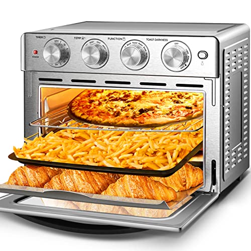 6 Slice 26QT Air Fryer Toaster Oven Combo, Air Fryer Oven,Roast, Bake, Broil, Reheat, Fry Oil-Free, , Stainless Steel,