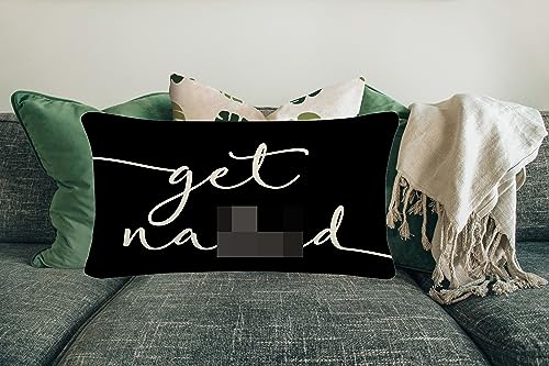 Let's Snuggle Reversible Black Decor Throw Pillow Case Decor for Home Bedroom, 12'' x 20'' Pillow case,