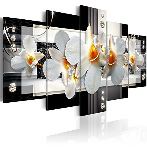 Wall Art Flowers Orchid 5pcs Home Decor Framed Stretched Picture Photo Painting Artwork for Living Room Floral Nature Botanical