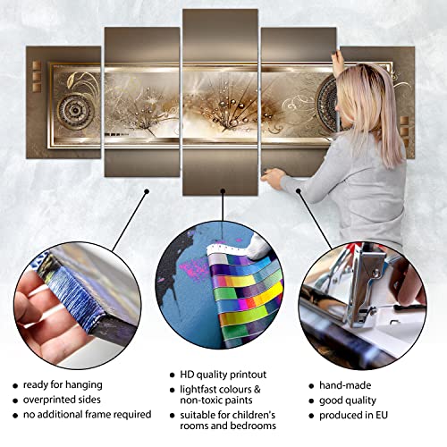 Acoustic Canvas Wall Art Abstract 80x40 in - 5pcs Home Decor Framed Stretched Picture Photo Painting Artwork for Living Room