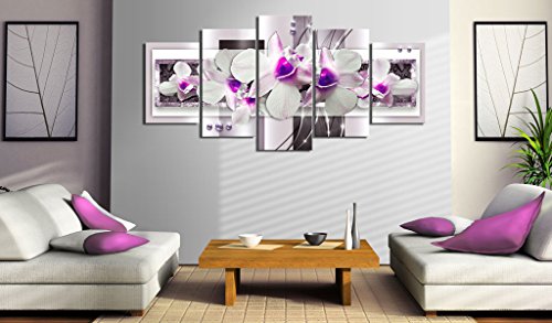 Wall Art Flowers Orchid 5pcs Home Decor Framed Stretched Picture Photo Painting Artwork for Living Room Floral Nature Botanical