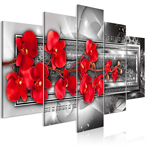 Wall Art Flowers Orchid 5pcs Home Decor Framed Stretched Picture Photo Painting Artwork for Living Room Floral Nature Botanical