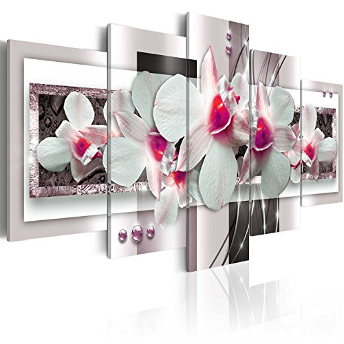 Wall Art Flowers Orchid 5pcs Home Decor Framed Stretched Picture Photo Painting Artwork for Living Room Floral Nature Botanical