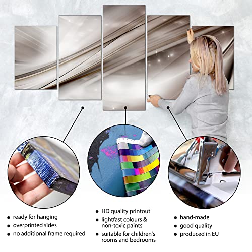 Acoustic Canvas Wall Art Abstract 80x40 in - 5pcs Home Decor Framed Stretched Picture Photo Painting Artwork for Living Room