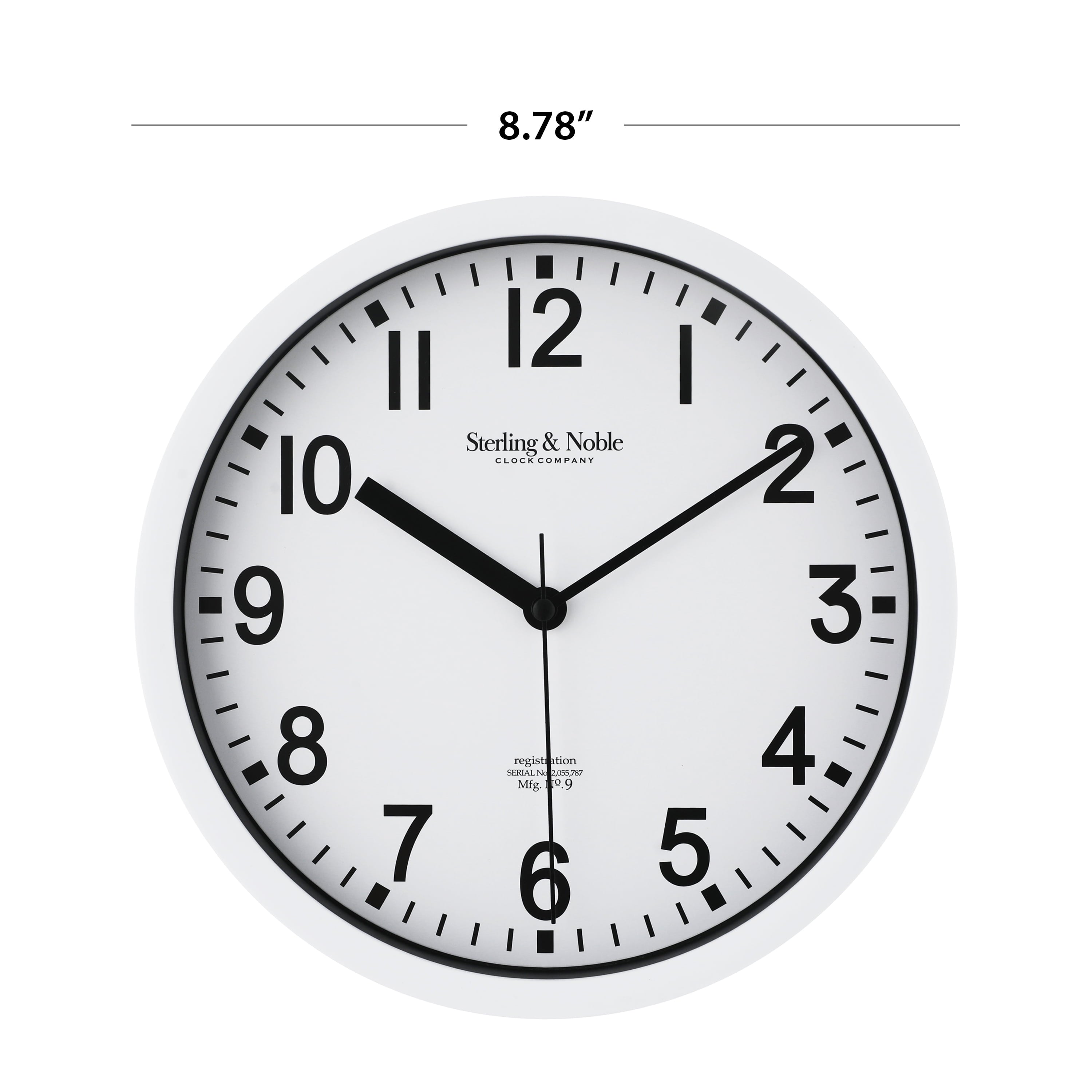 Mainstays Basic Indoor 8.78" Black Analog Round Modern Wall Clock
