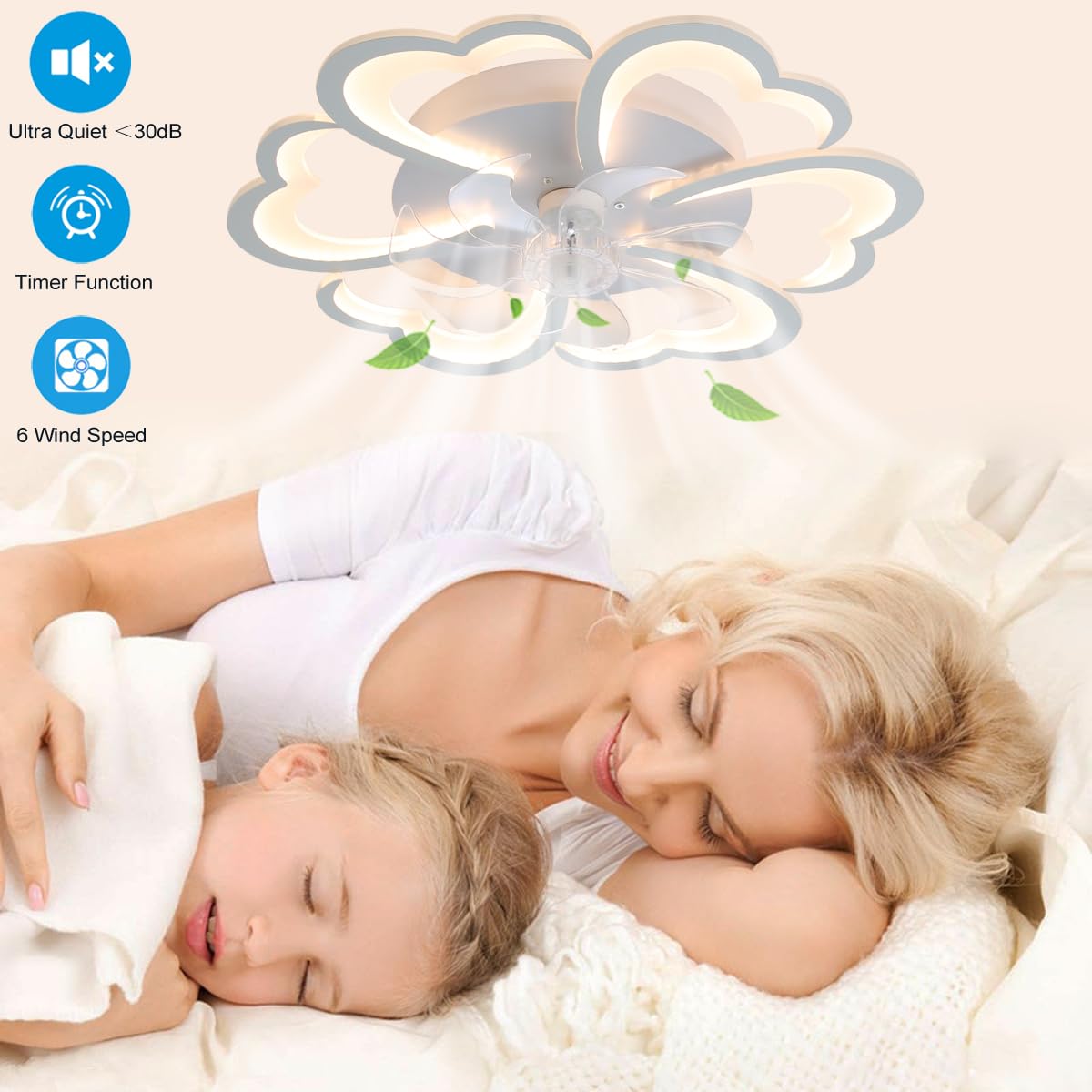 CACCISUN 27" Smart Ceiling Fan with Lights and Remote