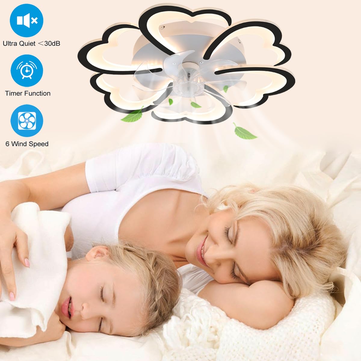 CACCISUN 27" Smart Ceiling Fan with Lights and Remote