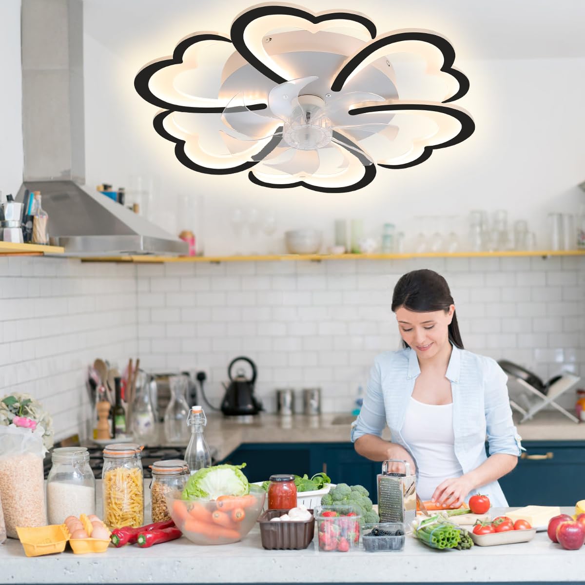 CACCISUN 27" Smart Ceiling Fan with Lights and Remote