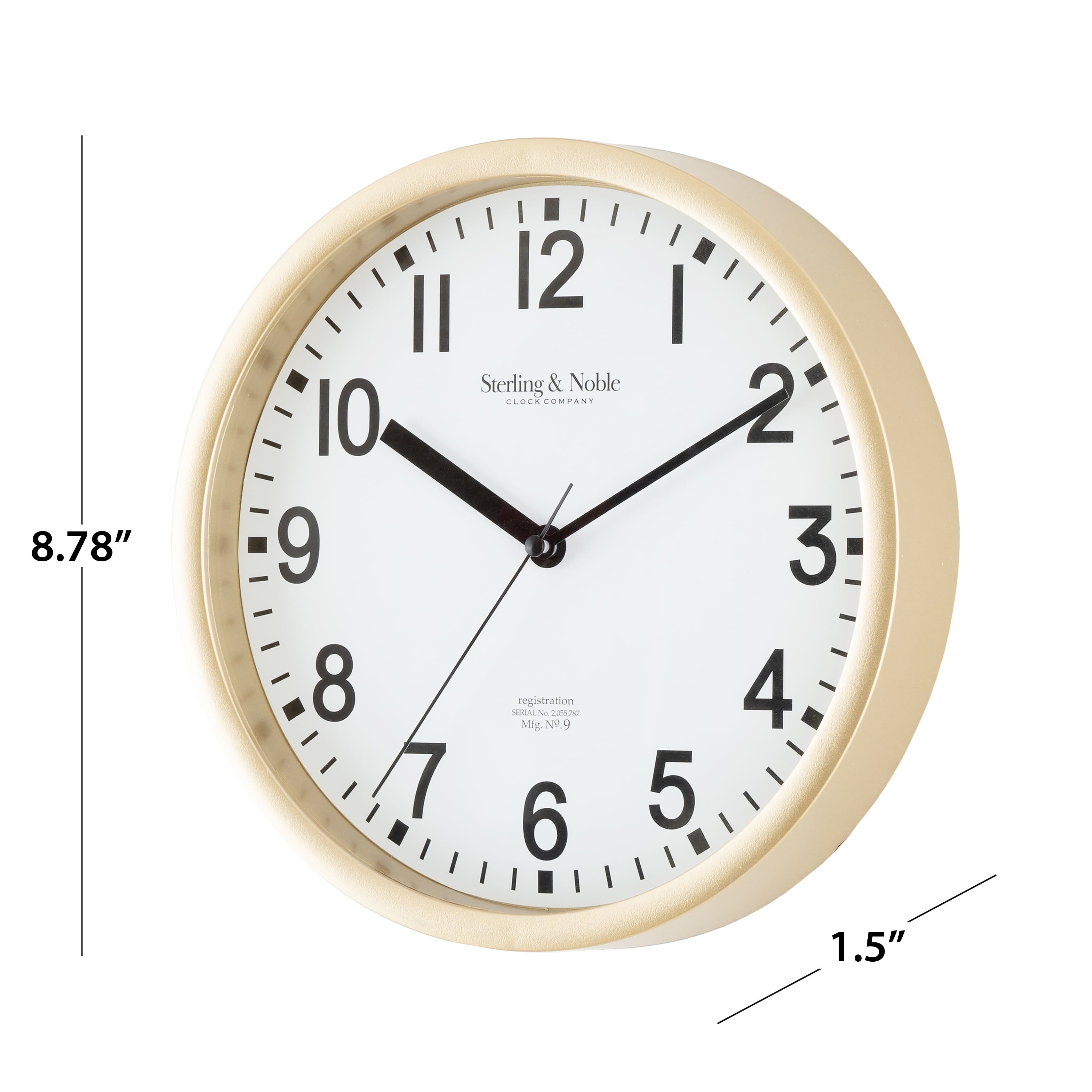 Mainstays Basic Indoor 8.78" Black Analog Round Modern Wall Clock