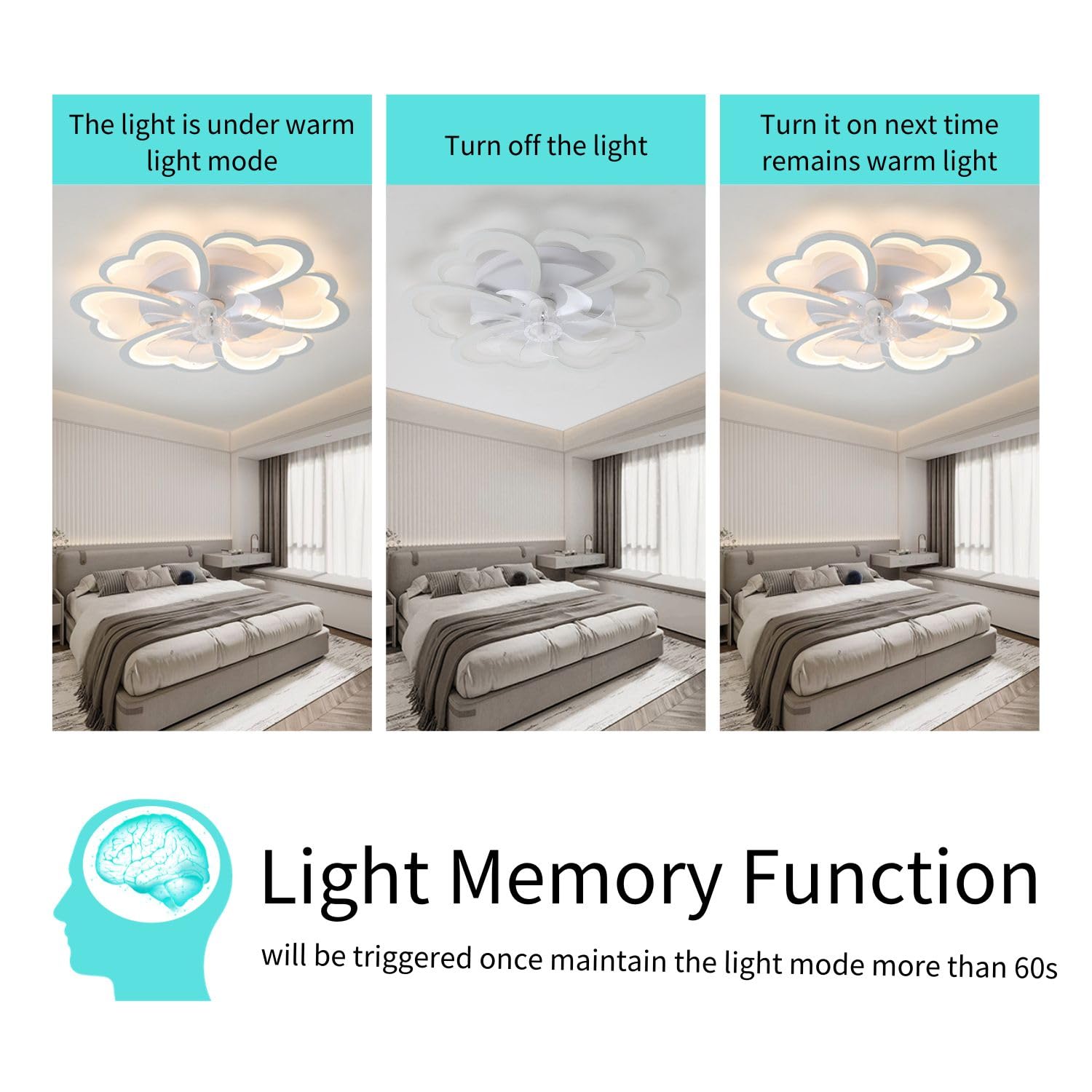 CACCISUN 27" Smart Ceiling Fan with Lights and Remote