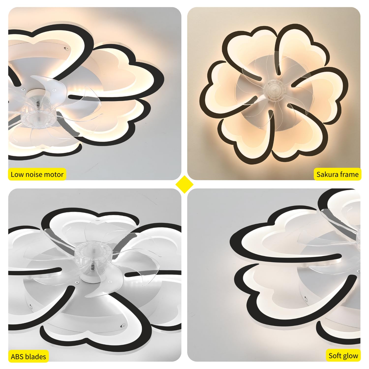 CACCISUN 27" Smart Ceiling Fan with Lights and Remote