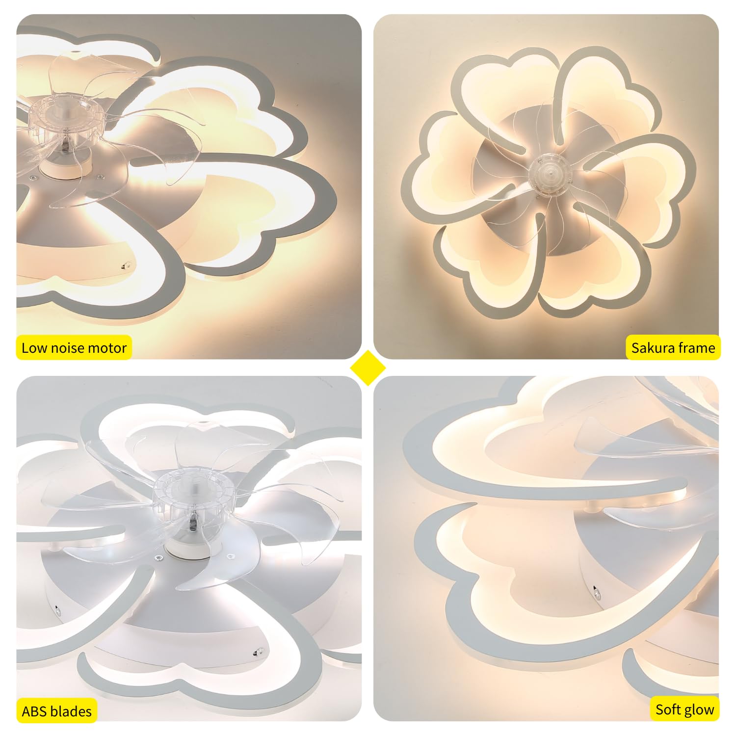 CACCISUN 27" Smart Ceiling Fan with Lights and Remote