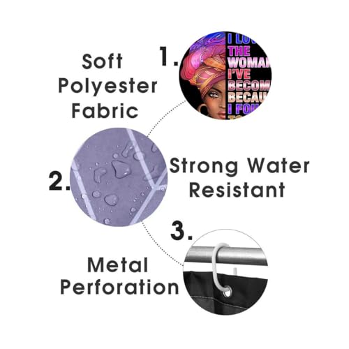 4PCS Sexy Black Girl Magic Shower Curtain Set,