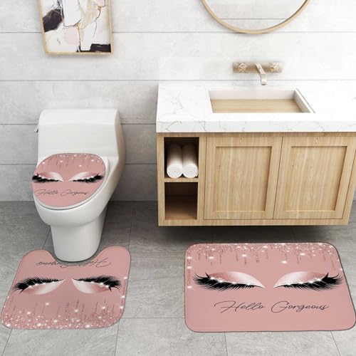 4PCS Sexy Black Girl Magic Shower Curtain Set,