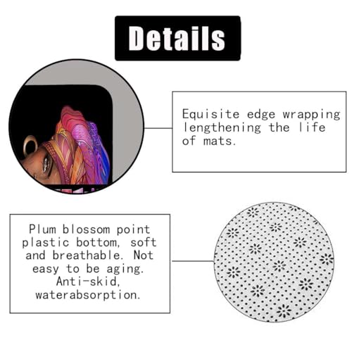 4PCS Sexy Black Girl Magic Shower Curtain Set,