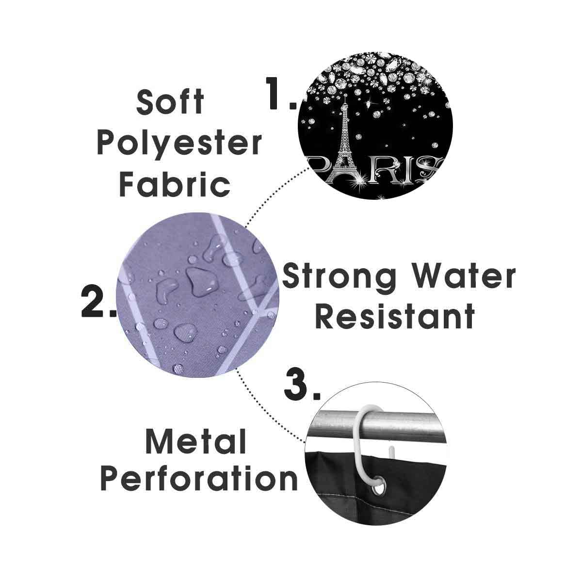 4PCS Sexy Black Girl Magic Shower Curtain Set,