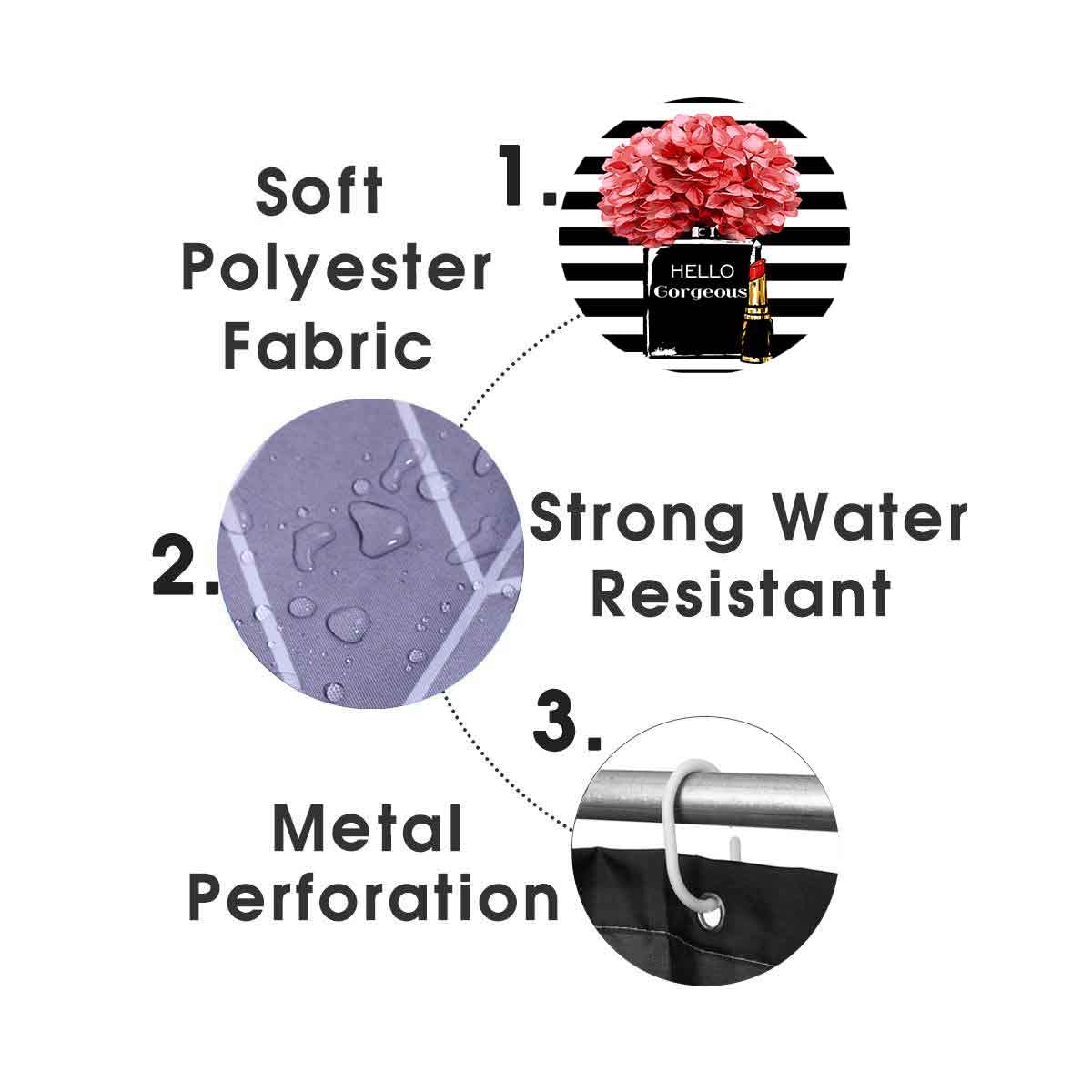 4PCS Sexy Black Girl Magic Shower Curtain Set,