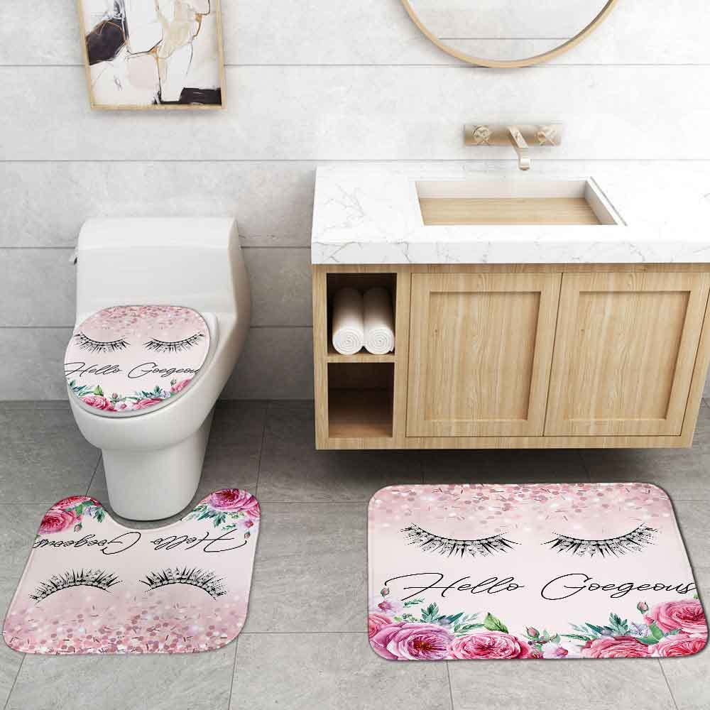 4PCS Sexy Black Girl Magic Shower Curtain Set,