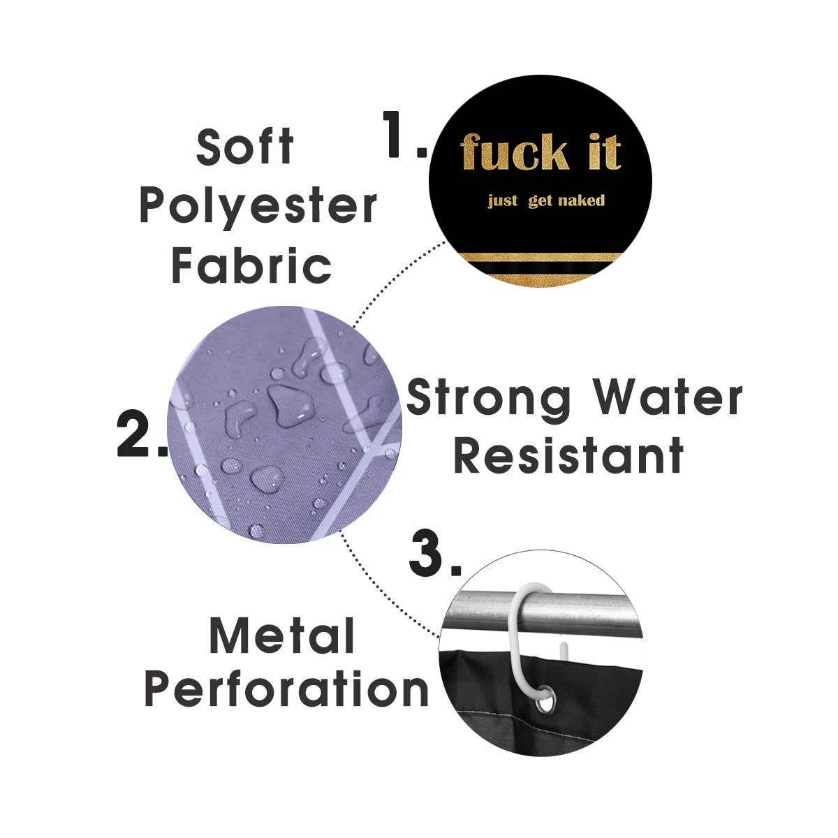 4PCS Sexy Black Girl Magic Shower Curtain Set,