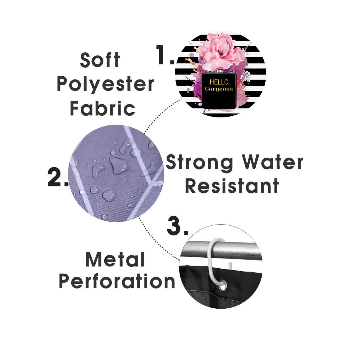 4PCS Sexy Black Girl Magic Shower Curtain Set,