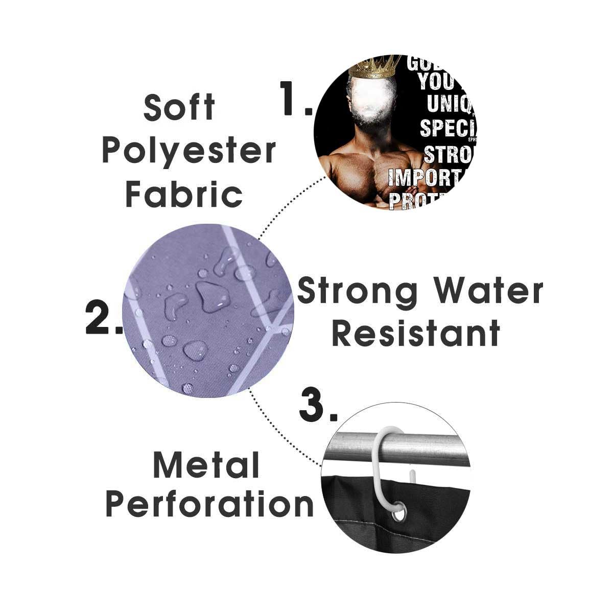 4PCS Sexy Black Girl Magic Shower Curtain Set,