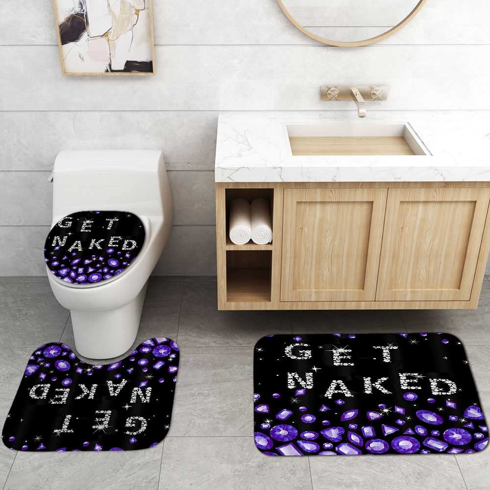 4PCS Sexy Black Girl Magic Shower Curtain Set,