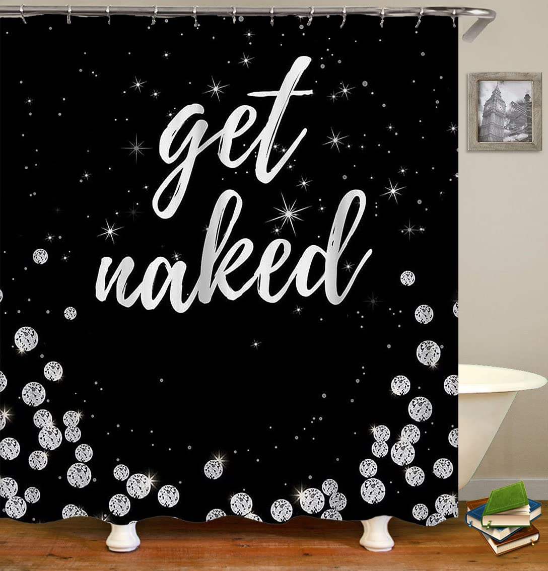 4PCS Sexy Black Girl Magic Shower Curtain Set,