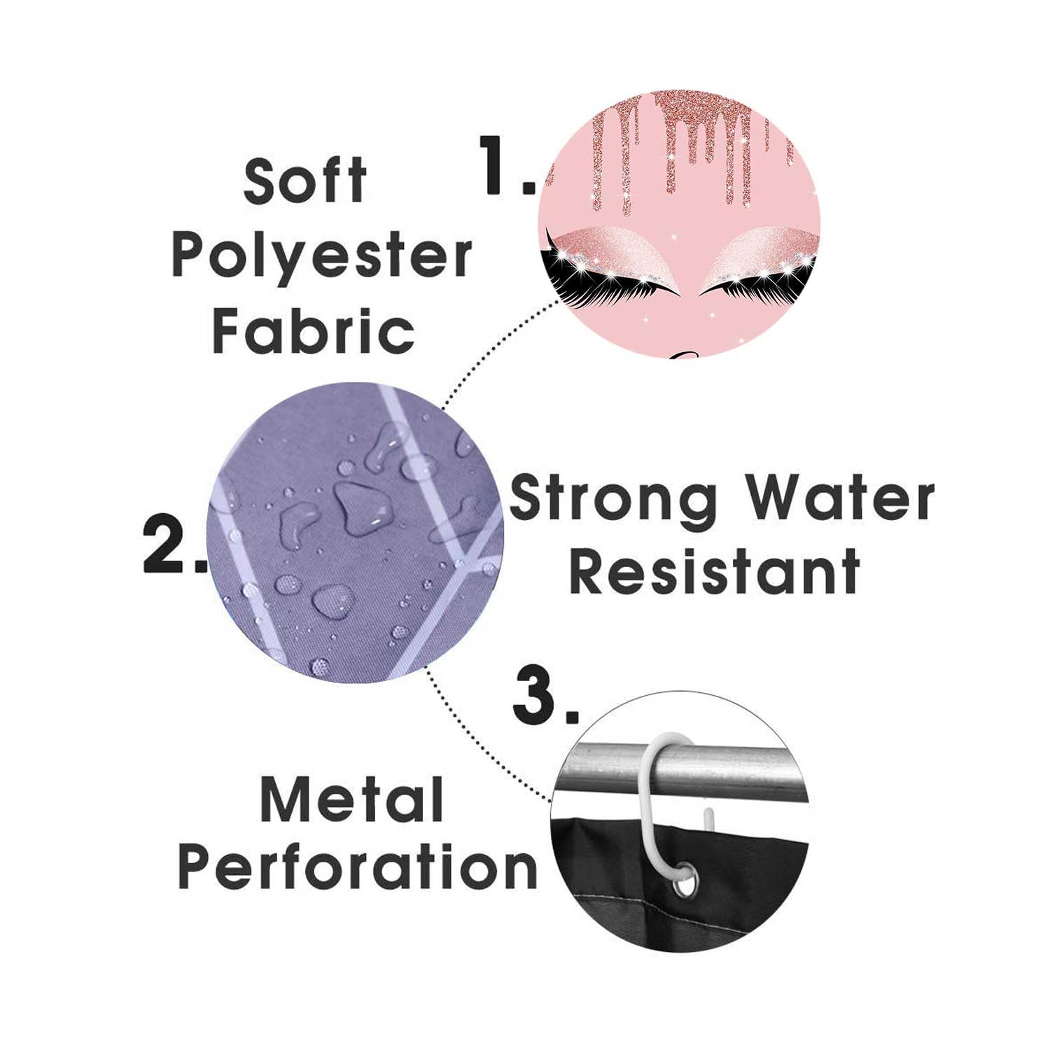4PCS Sexy Black Girl Magic Shower Curtain Set,