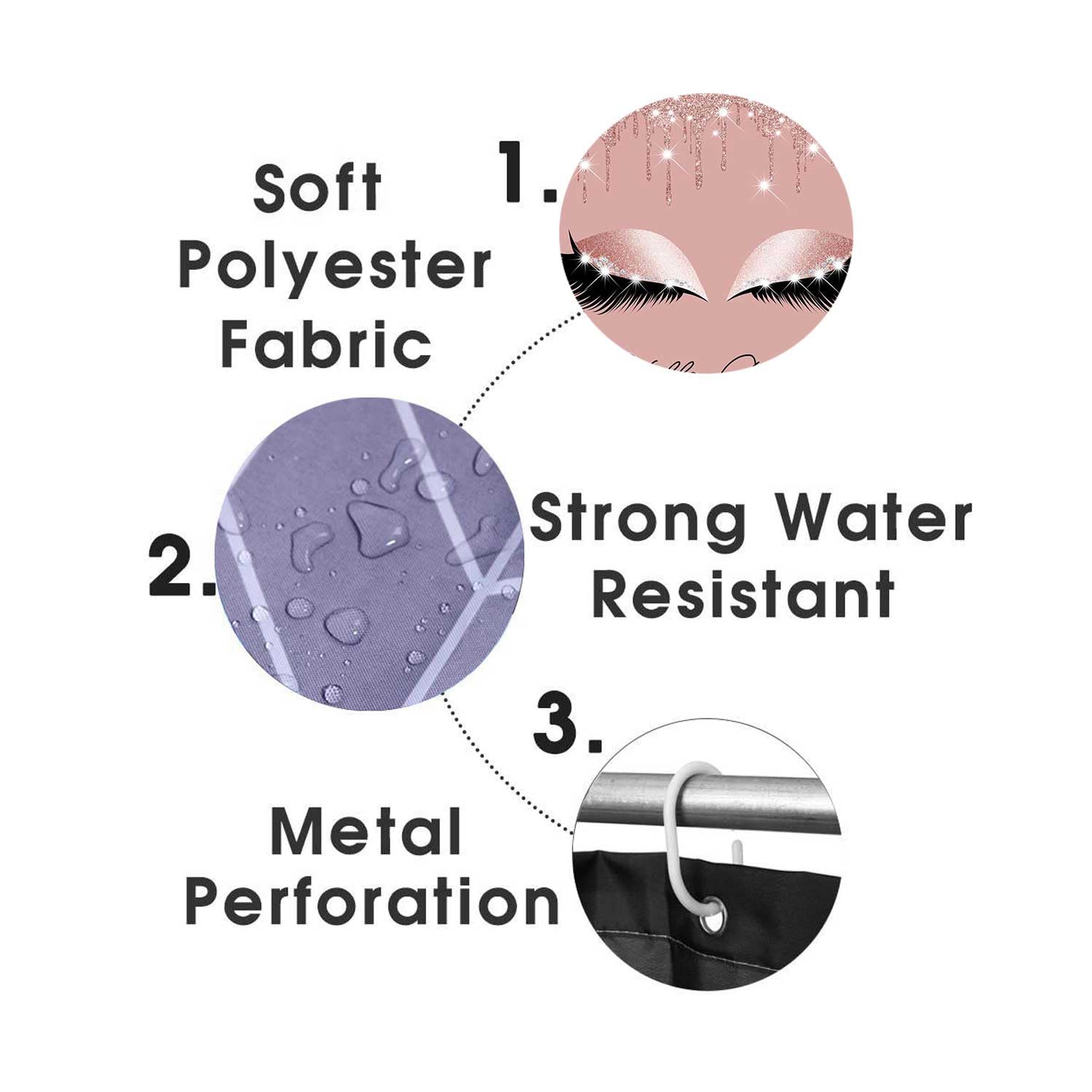 4PCS Sexy Black Girl Magic Shower Curtain Set,