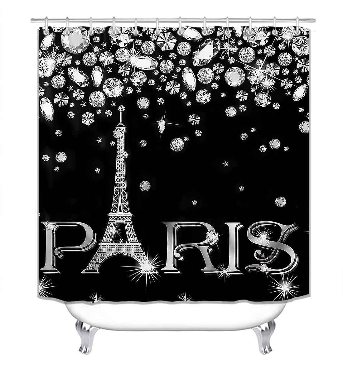 4PCS Sexy Black Girl Magic Shower Curtain Set,