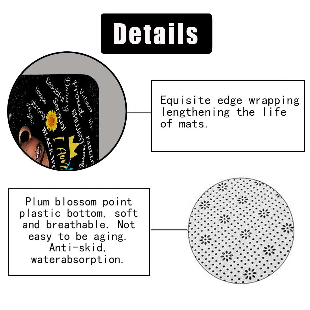4PCS Sexy Black Girl Magic Shower Curtain Set,