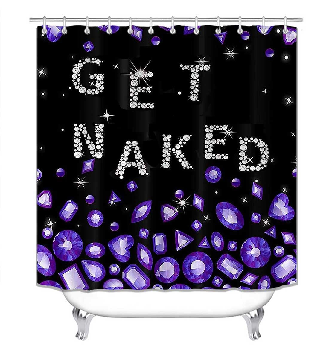 4PCS Sexy Black Girl Magic Shower Curtain Set,