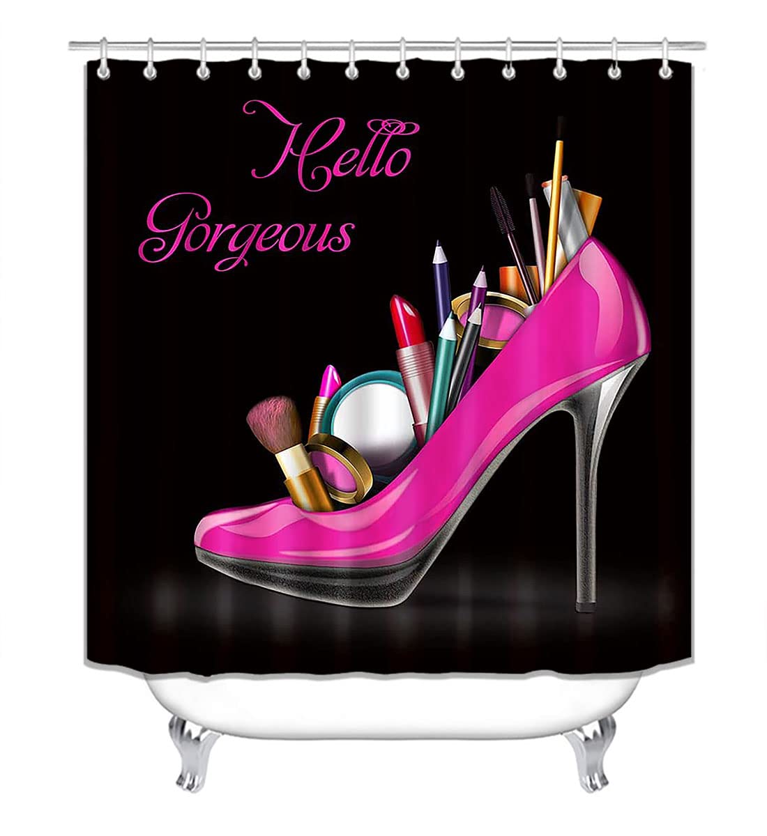 4PCS Sexy Black Girl Magic Shower Curtain Set,
