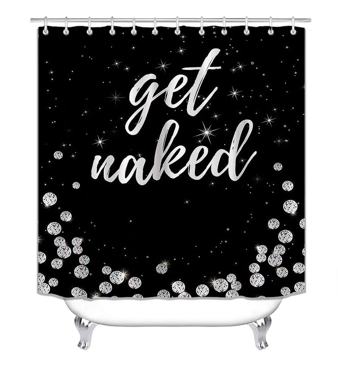 4PCS Sexy Black Girl Magic Shower Curtain Set,