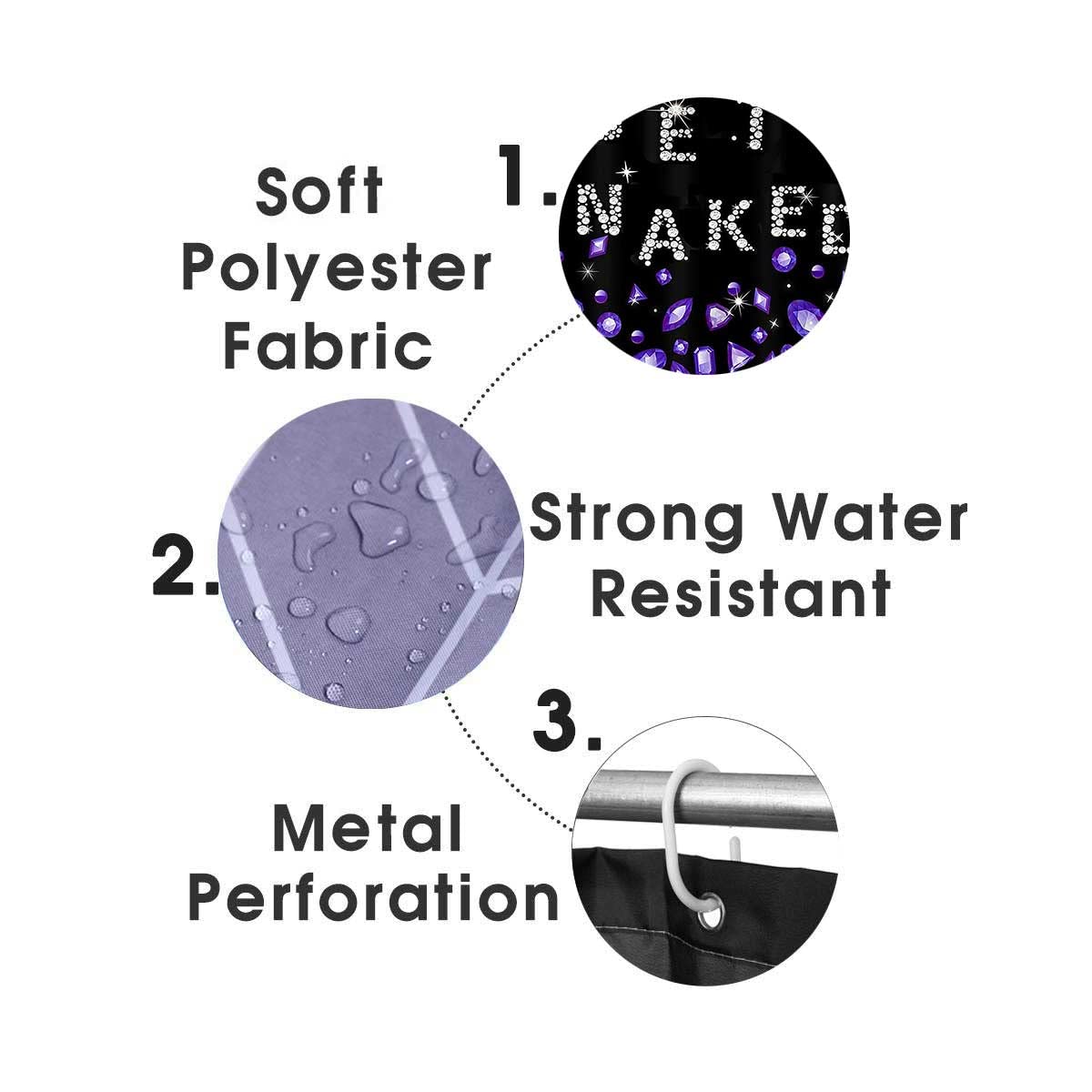 4PCS Sexy Black Girl Magic Shower Curtain Set,